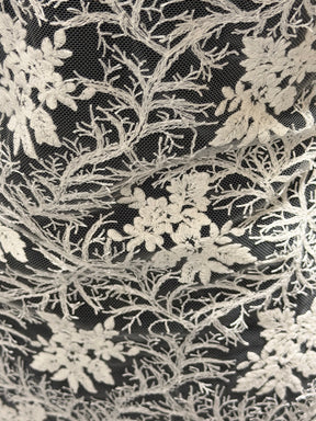 Ivory 3D Embroidered Tulle - EB5008