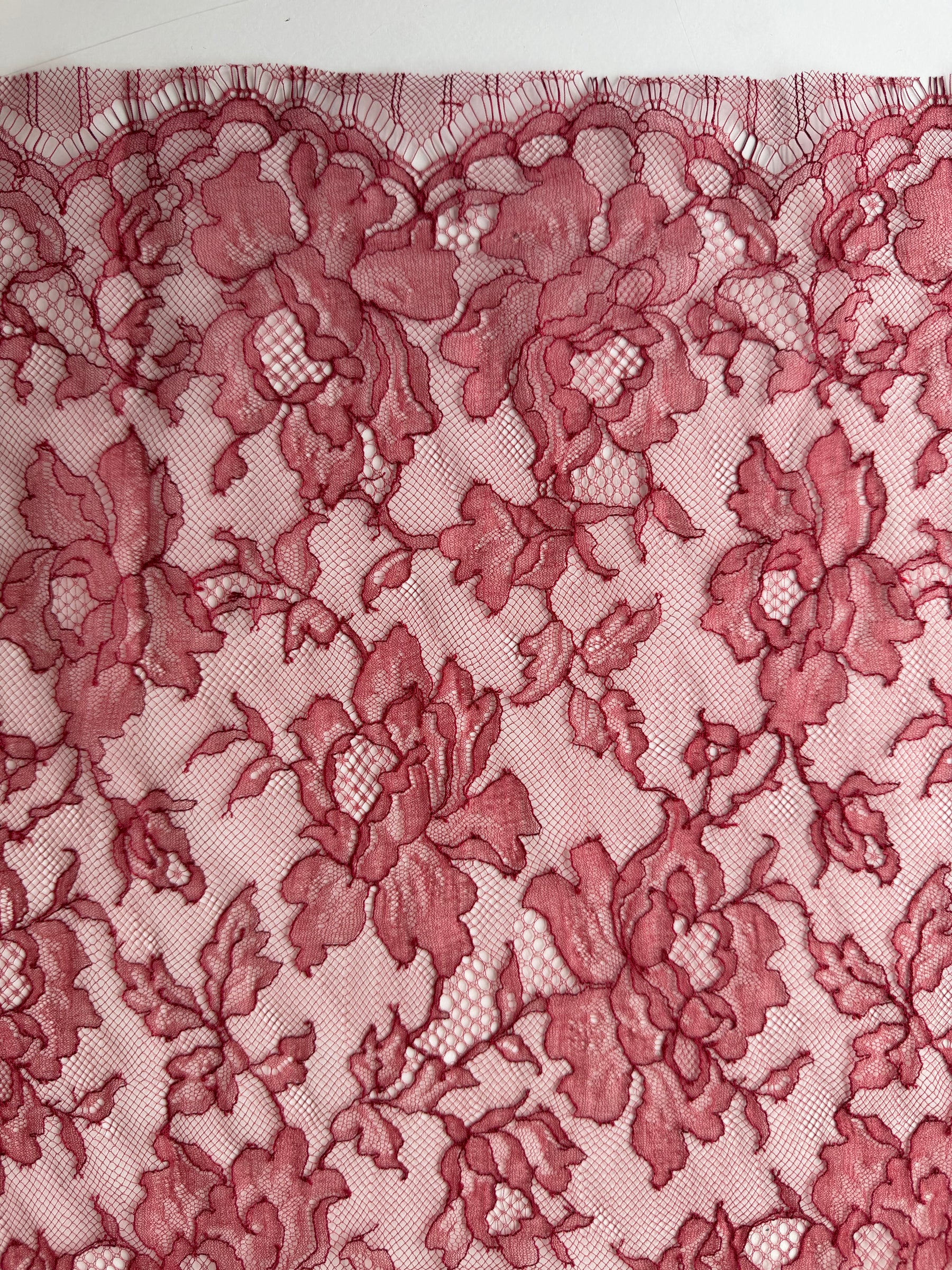 Bordeaux Red Chantilly Lace - P177