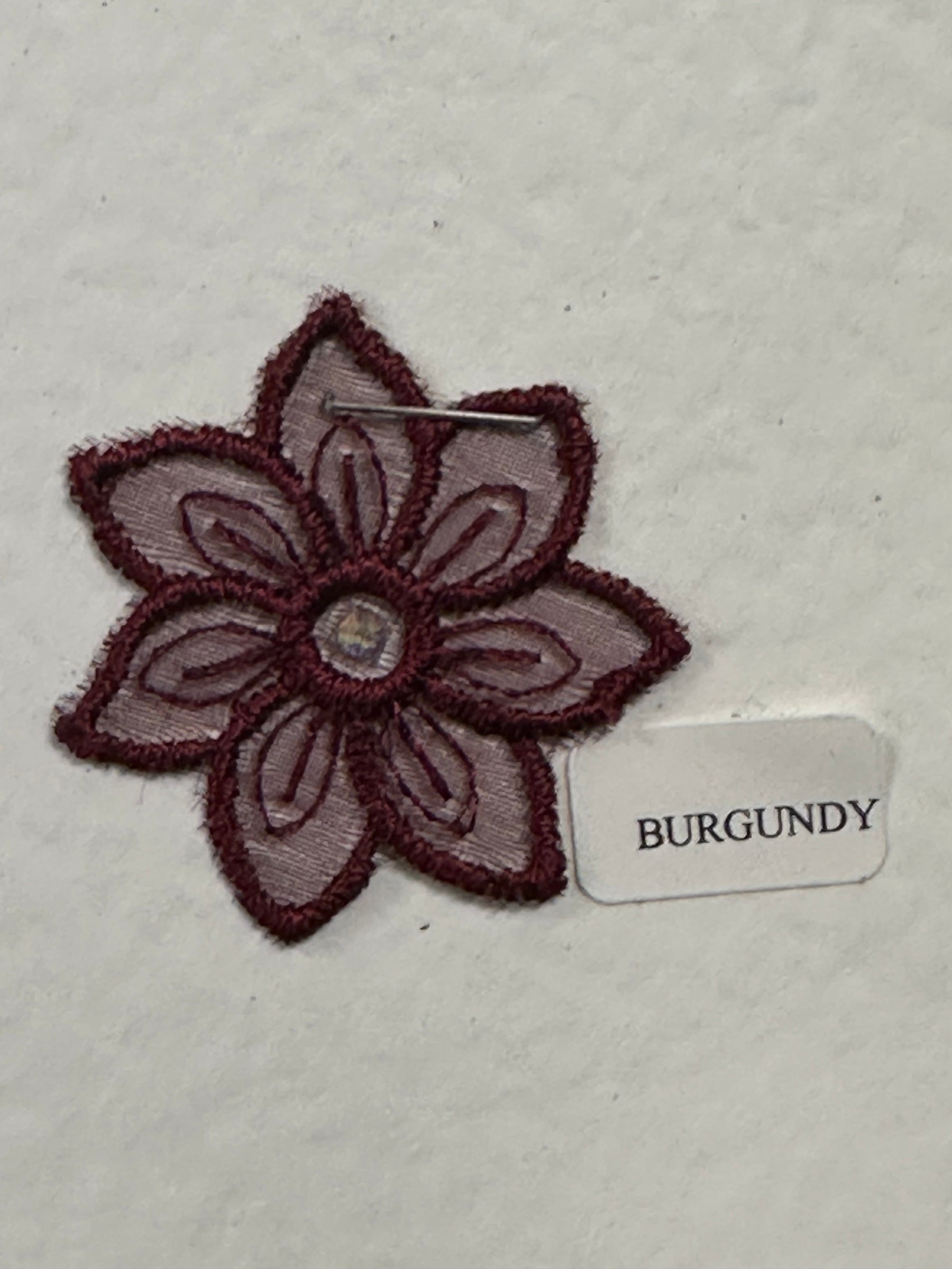 Burgundy Daisy Motif with Swarovski - AP 34207 (CF)