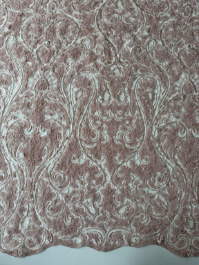 Dusky Pink Embroidered Sequin Tulle – EB3008