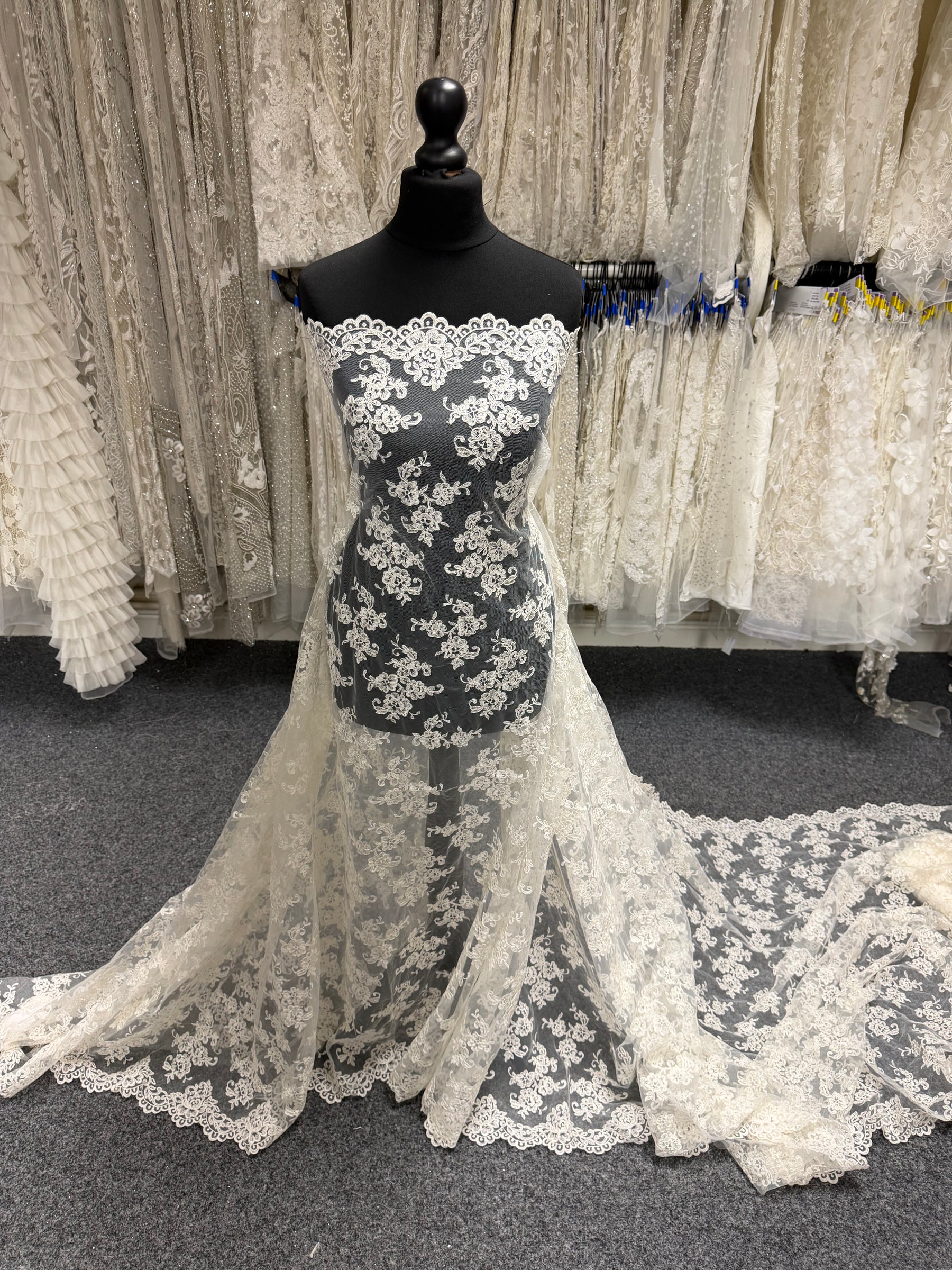 Ivory Corded Wedding Lace - P449
