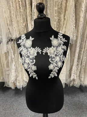 Ivory Beaded Lace Appliques - Savannah Ivory Beaded Lace Appliques - Savannah