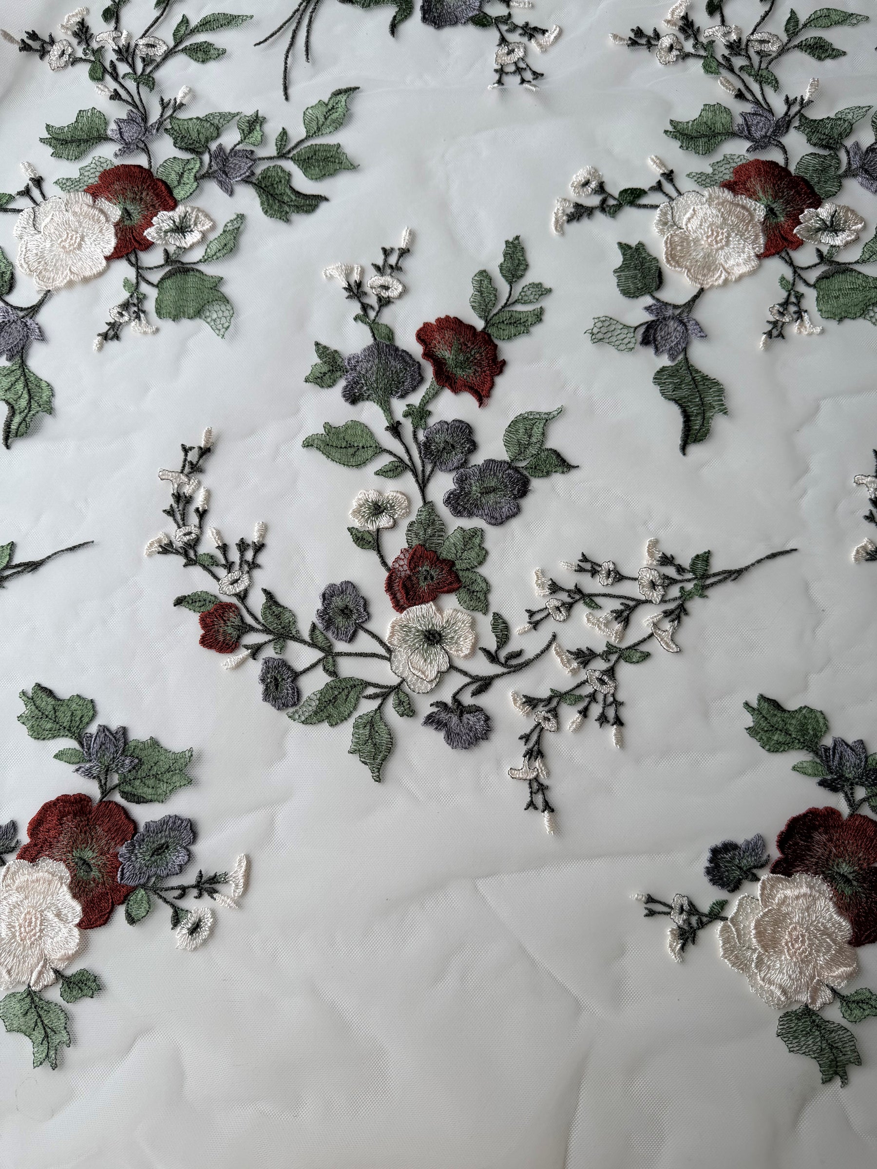 Ivory, Grape and Wine Lace - EB5055