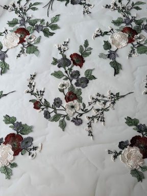 Ivory, Grape and Wine Lace - EB5055