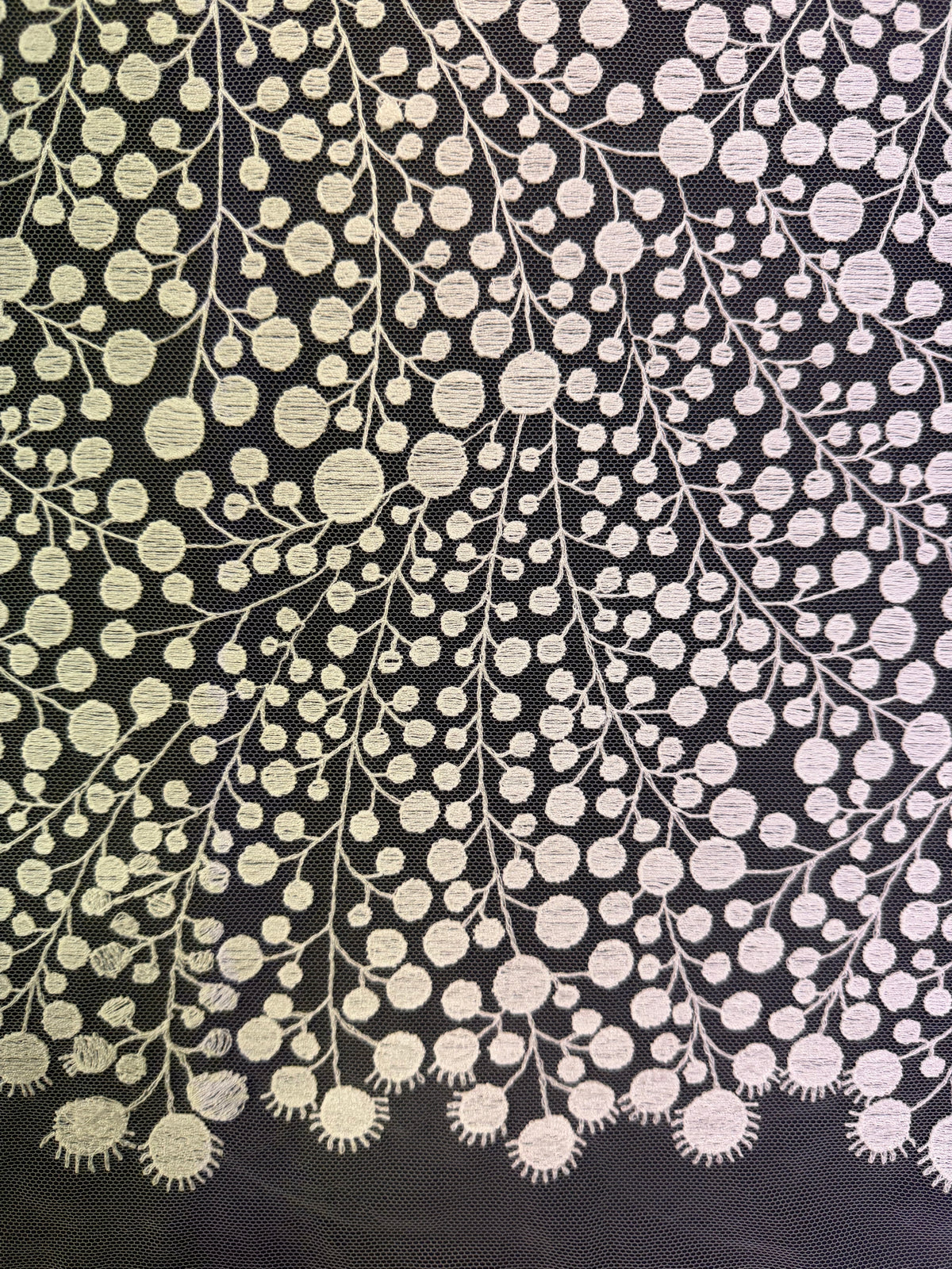 Ivory Contemporary Embroidered Lace - EB5040