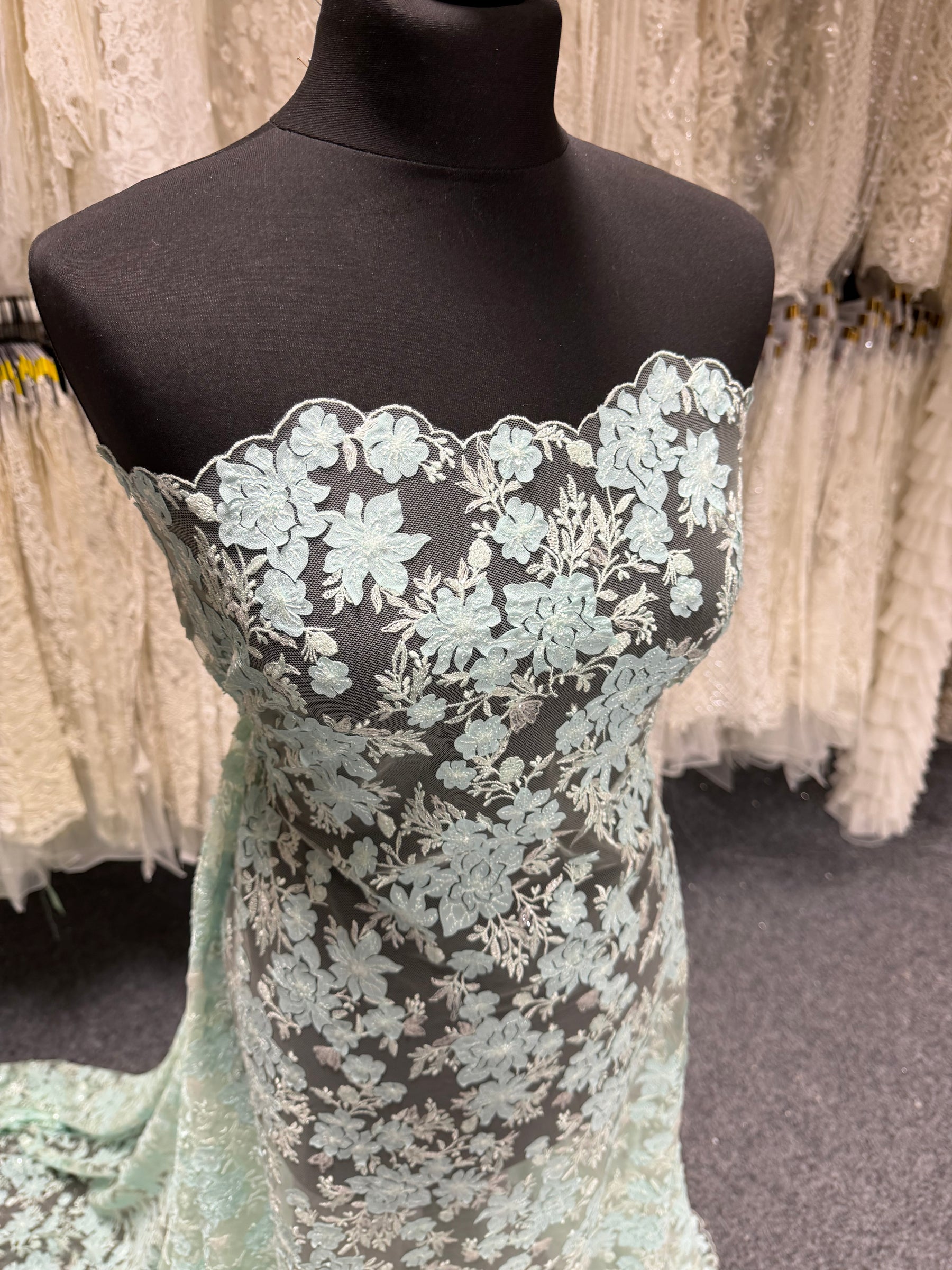 Light Ocean Embroidered Lace - EB3053
