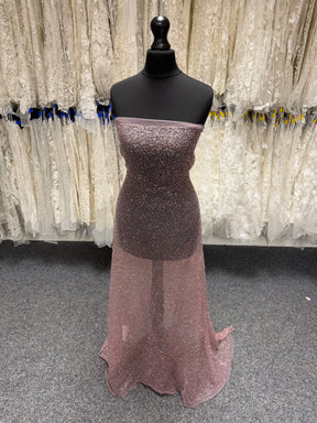 Mulberry Embroidered Beaded Tulle - EB1103