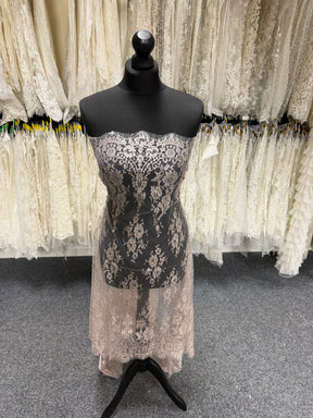 Dusty Rose French Metallic Lace - LA2003