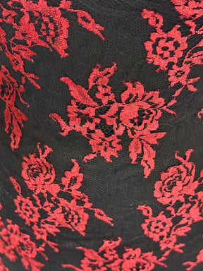 Wine & Black Chantilly Lace - P176