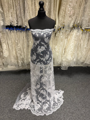 White Beaded Embroidery Lace - P483