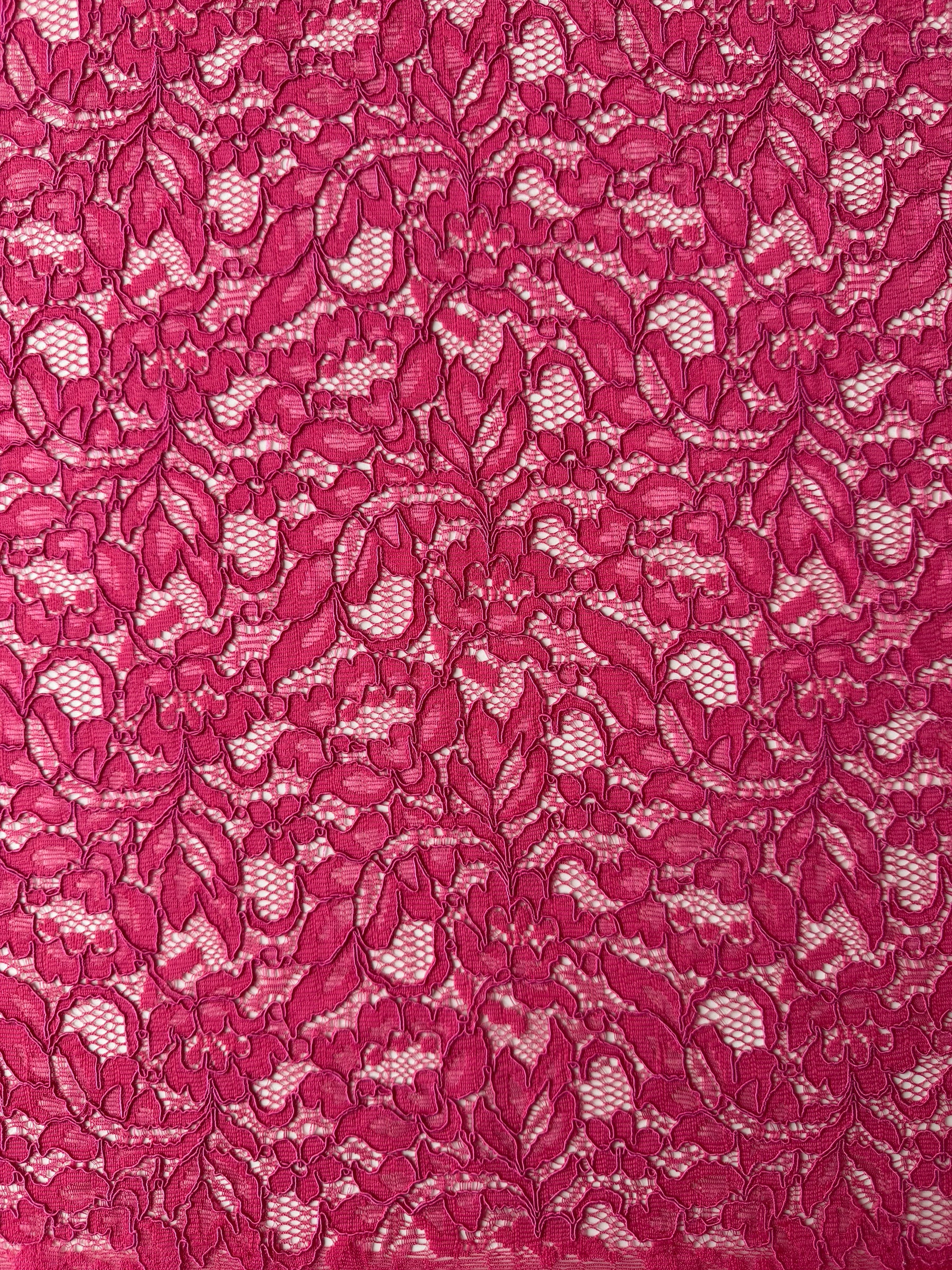 Fuchsia Pink Corded Lace - P947