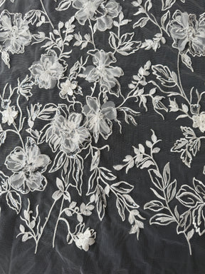 Ivory Beaded Embroidery Lace - Tamarind