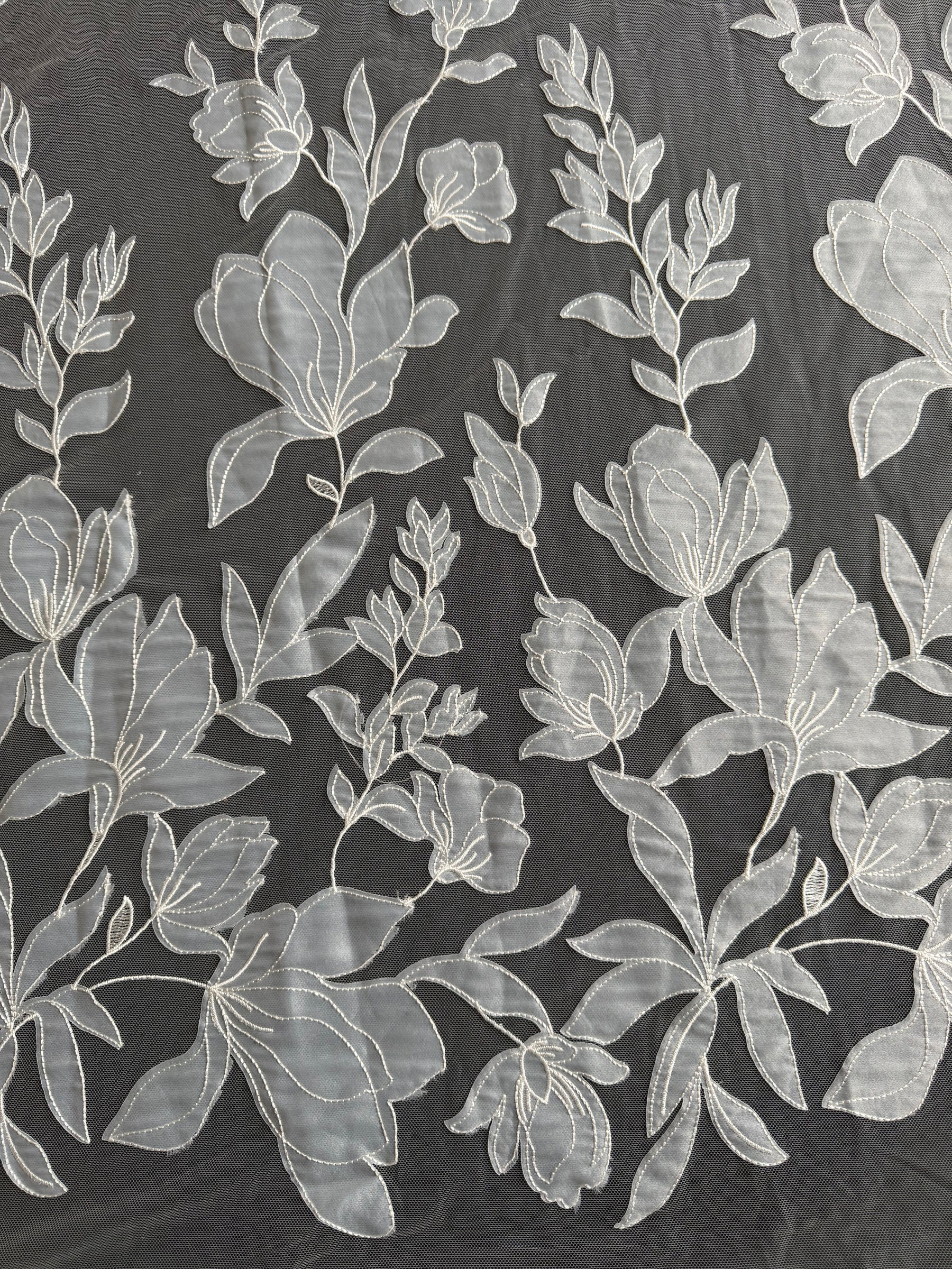 Ivory Embroidered Lace - Santana