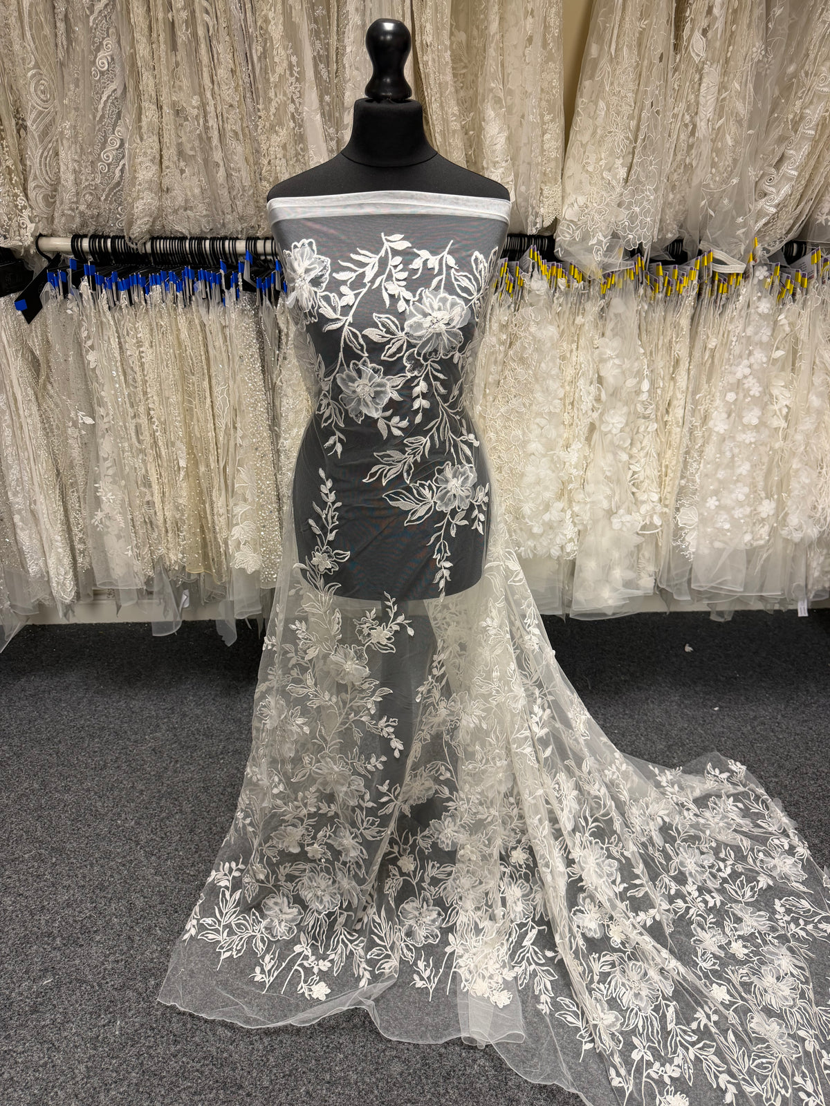 Ivory Beaded Embroidery Lace - Tamarind