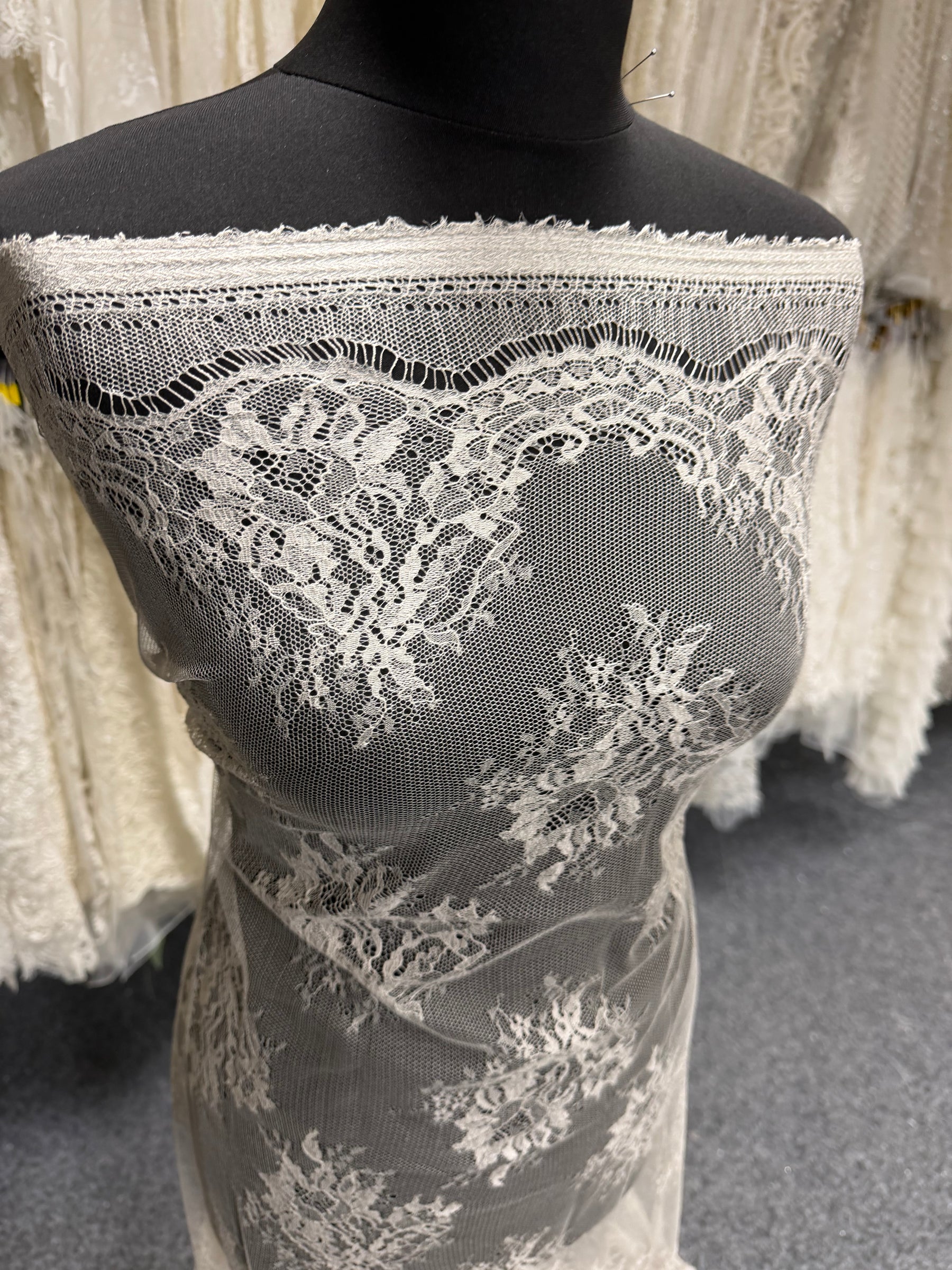 Mushroom 100% Silk Italian Lace - P272