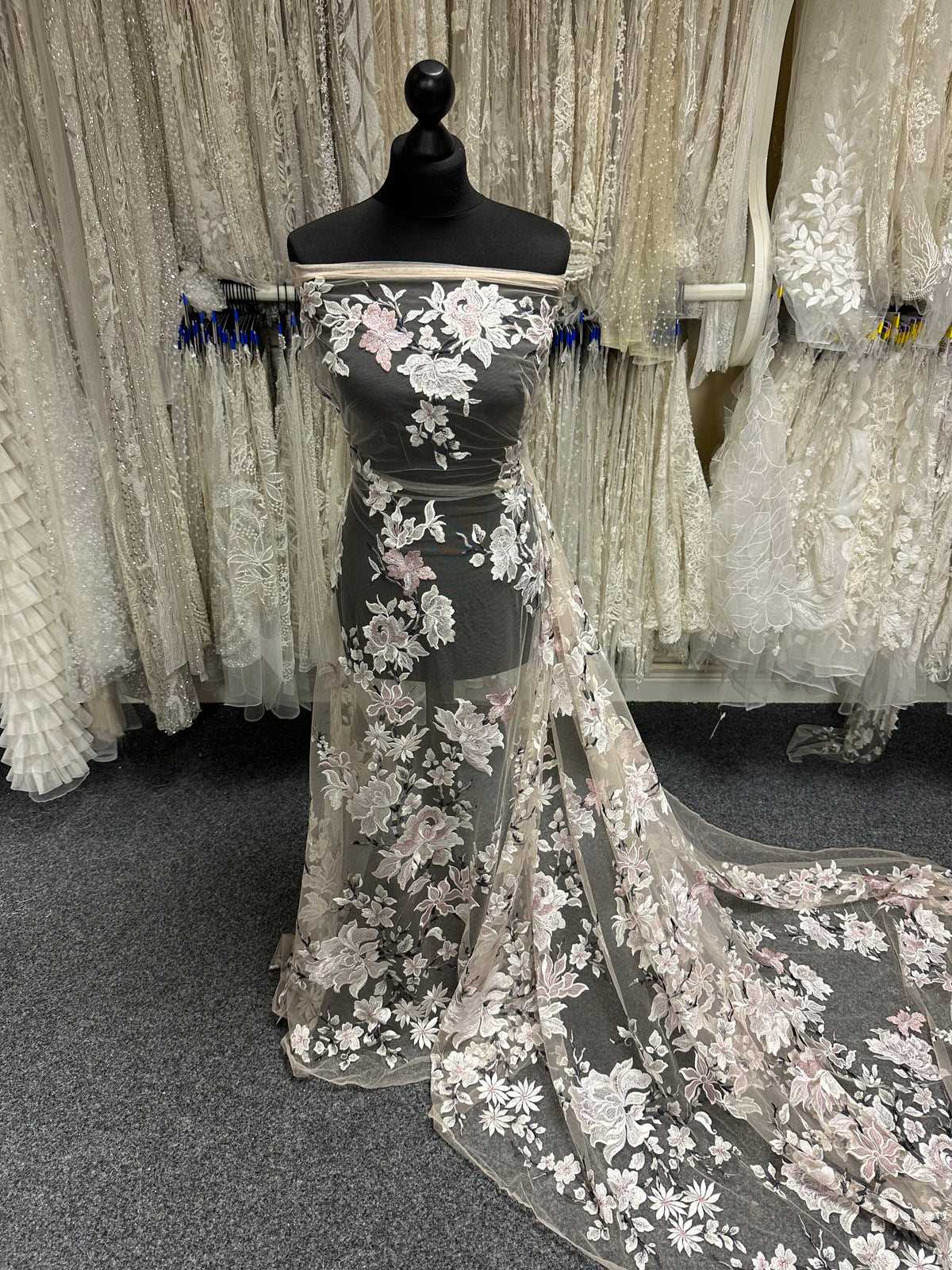 Pink Embroidered Lace - EB5052
