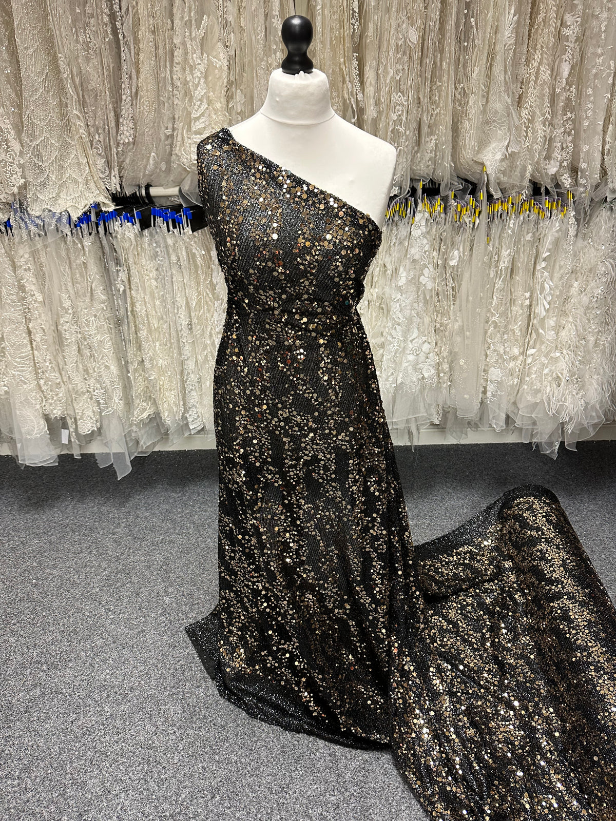 Gold Sequin Embellished Mesh - Connection