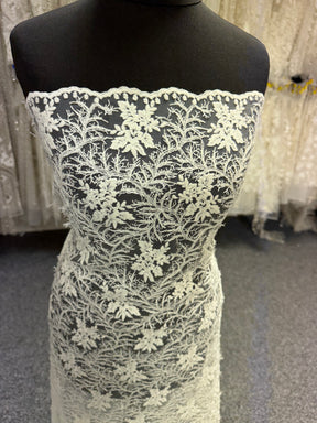 Ivory 3D Embroidered Tulle - EB5008