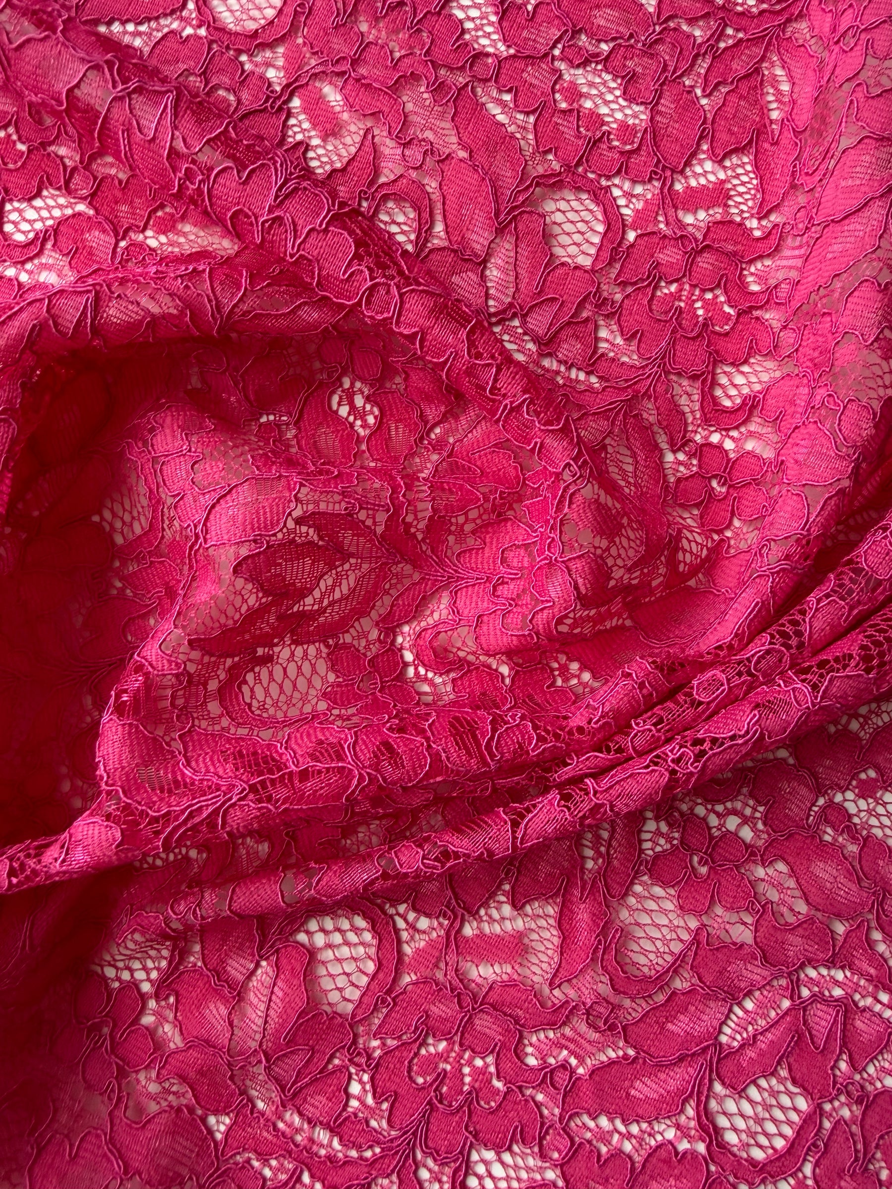 Fuchsia Pink Corded Lace - P947