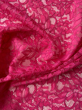 Fuchsia Pink Corded Lace - P947