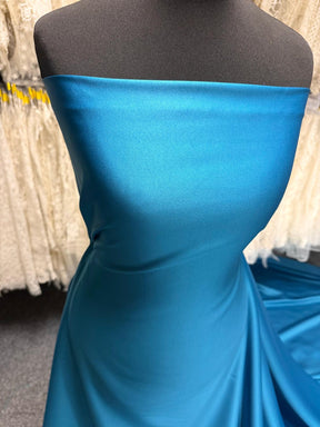 Teal Polyester Satin - Majestic