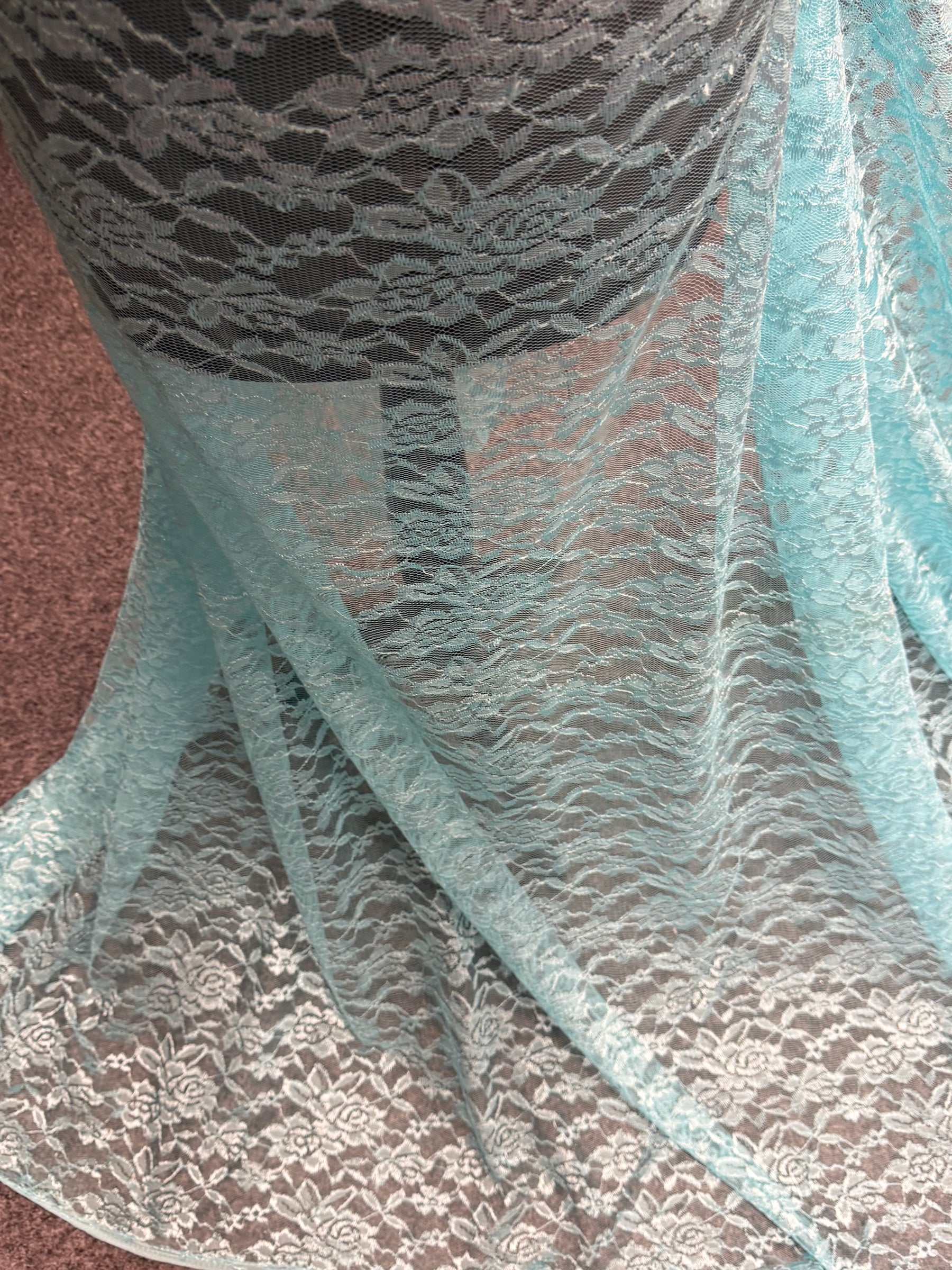 Aqua Raschel Lace - P618