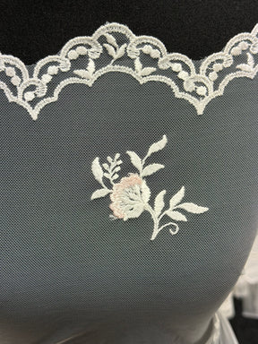 Ivory and Pink Embroidery Lace - EB5032