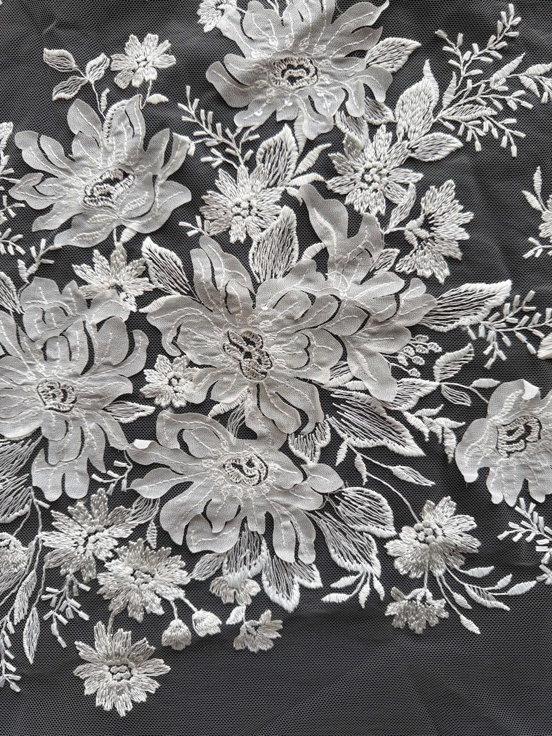 Ivory Sequin Embroidery Lace - EB3041