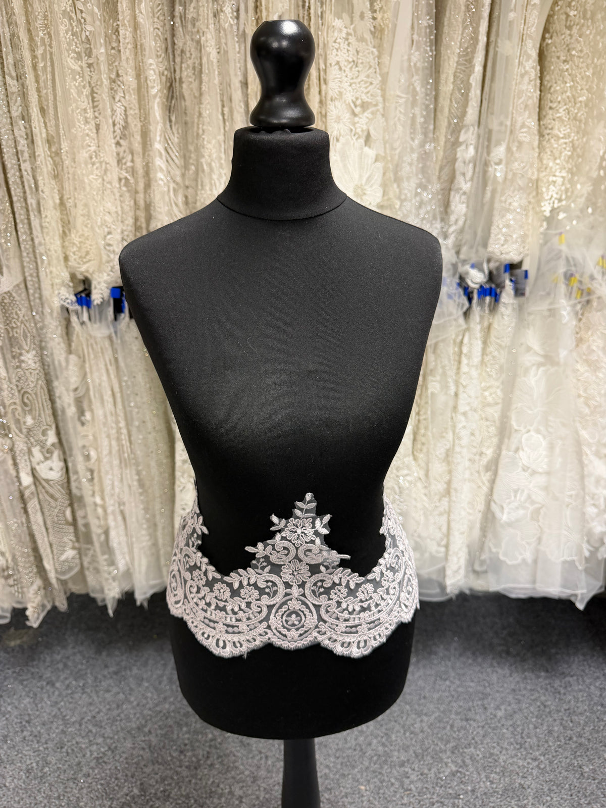 Grey Corded Lace Trim - T623