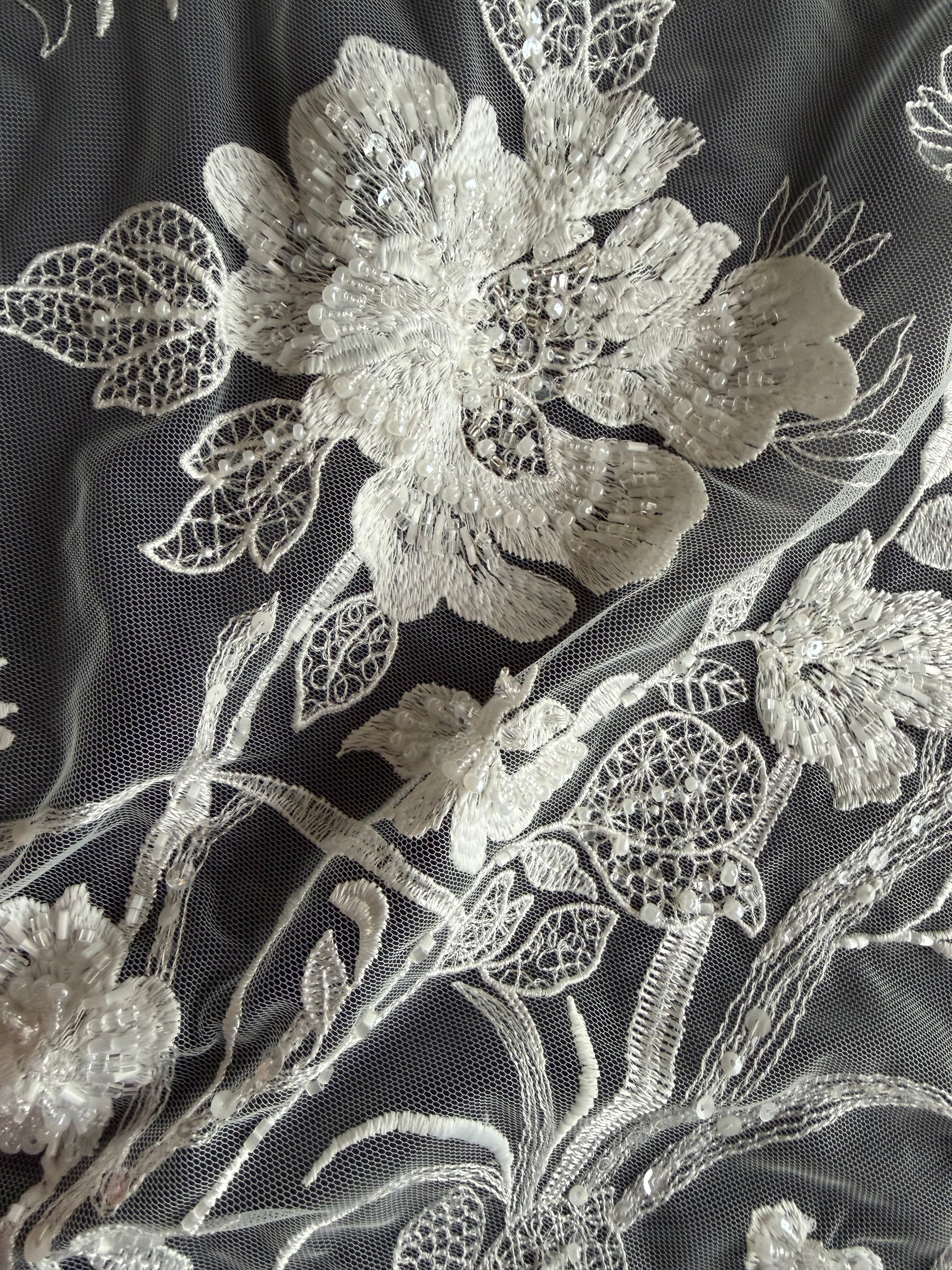 Ivory Beaded Lace - Mattie