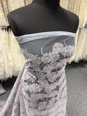 Lavender Floral Embroidery Lace - EB5037
