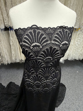 Black Stretch Lace - LB7009