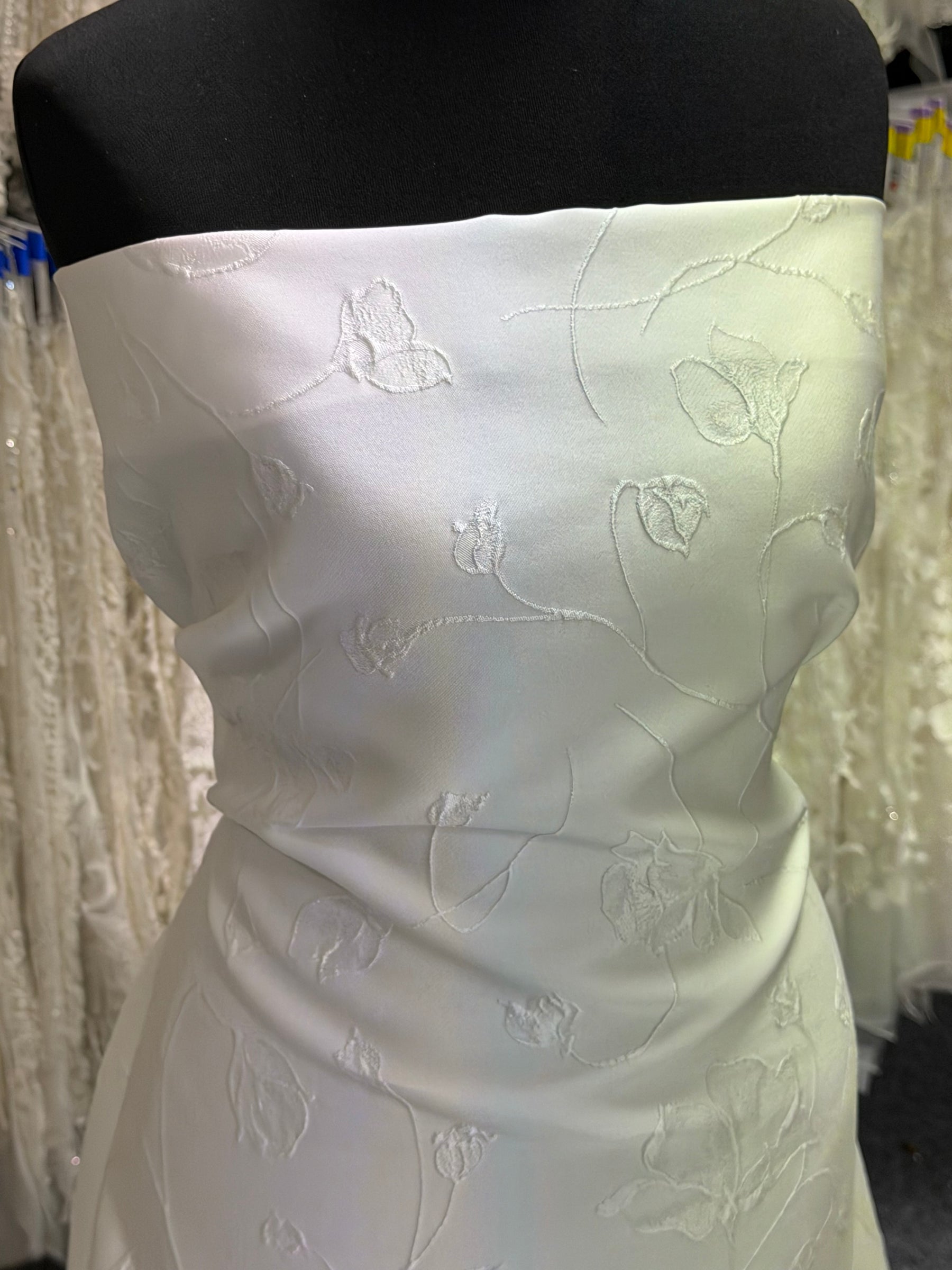 Ivory Italian Silk Blend Brocade - BR1018
