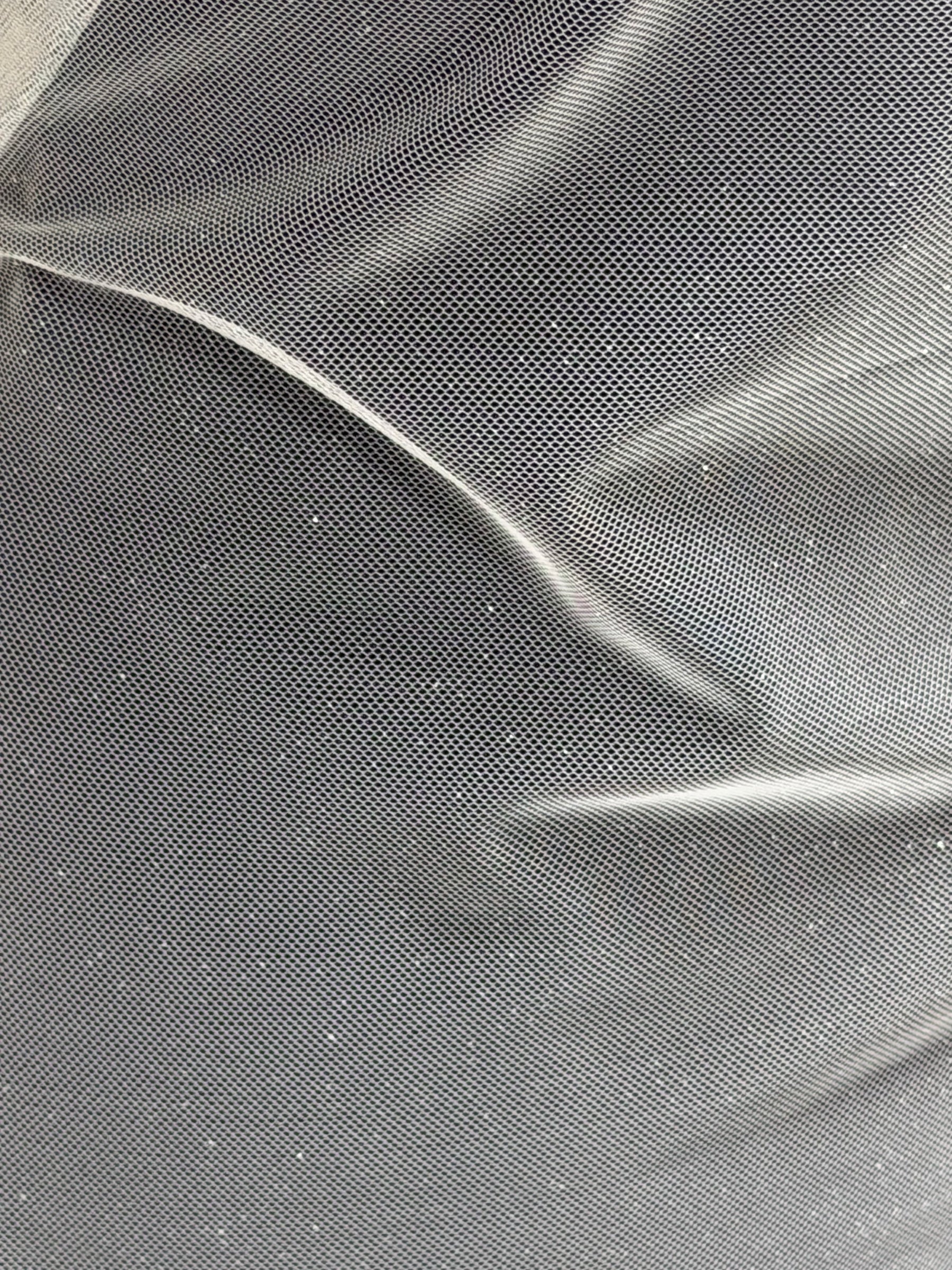 Ivory with Silver Glitter Tulle - TU0053