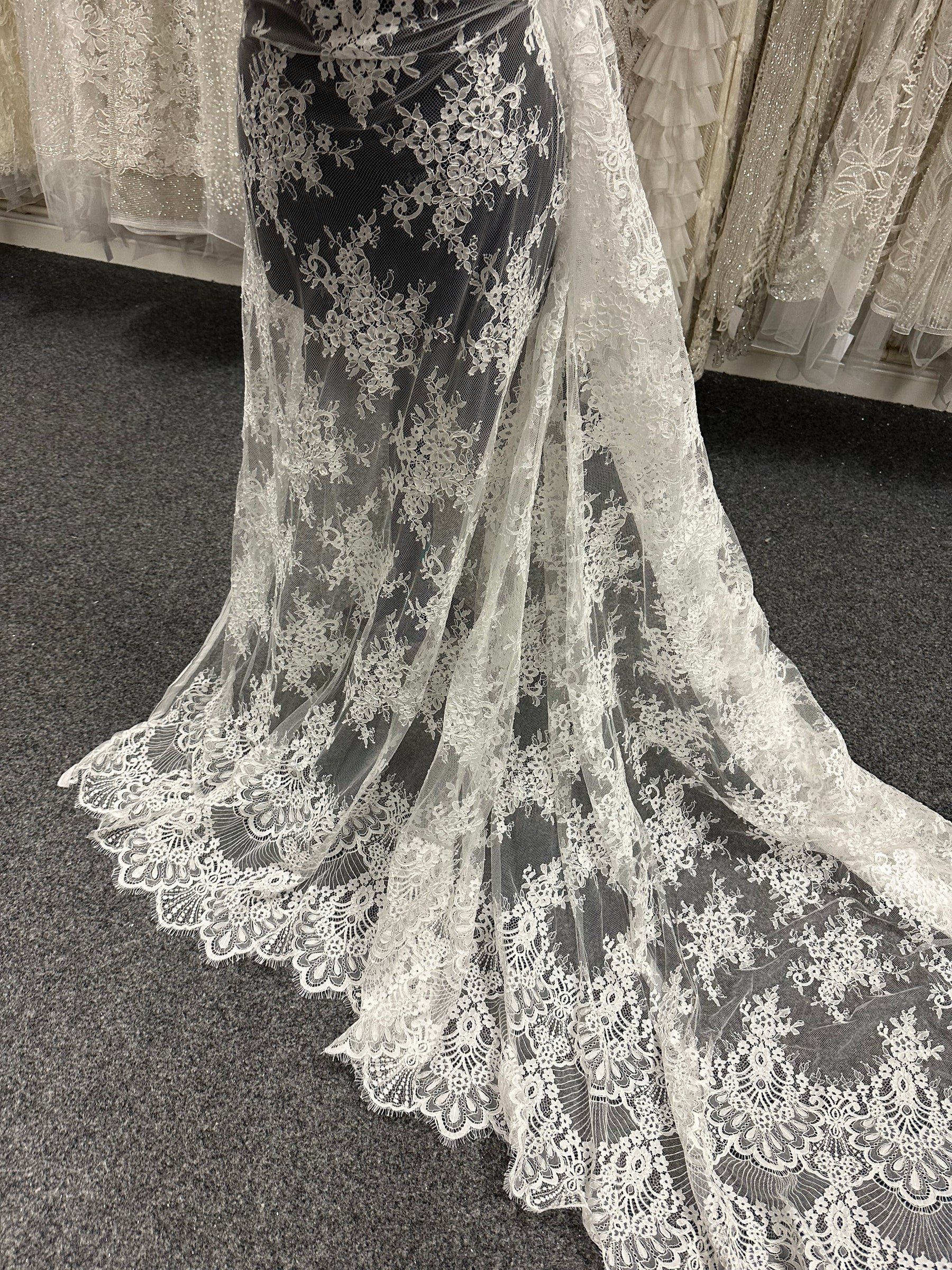 Ivory Corded Floral Lace – Faraday