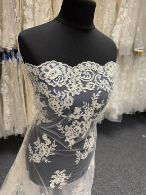 Ivory Unbeaded Corded Lace - Nightfall