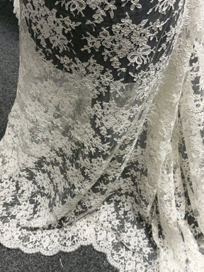 Ivory Corded Chantilly Lace – Zetina