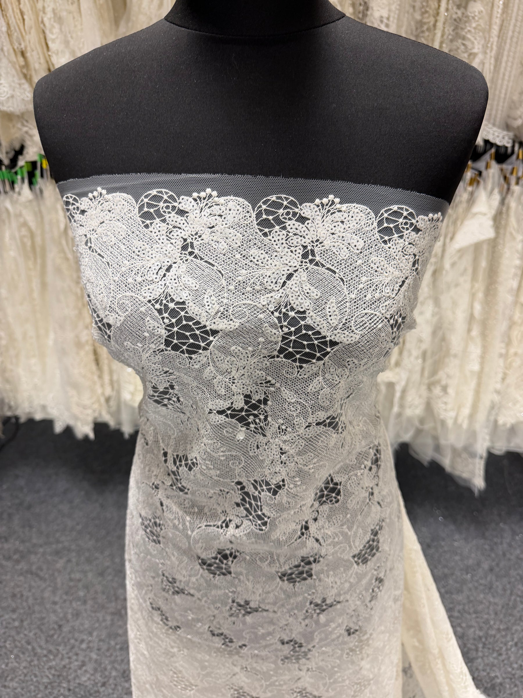 Ivory Sequin Embroidery Lace - EB3038