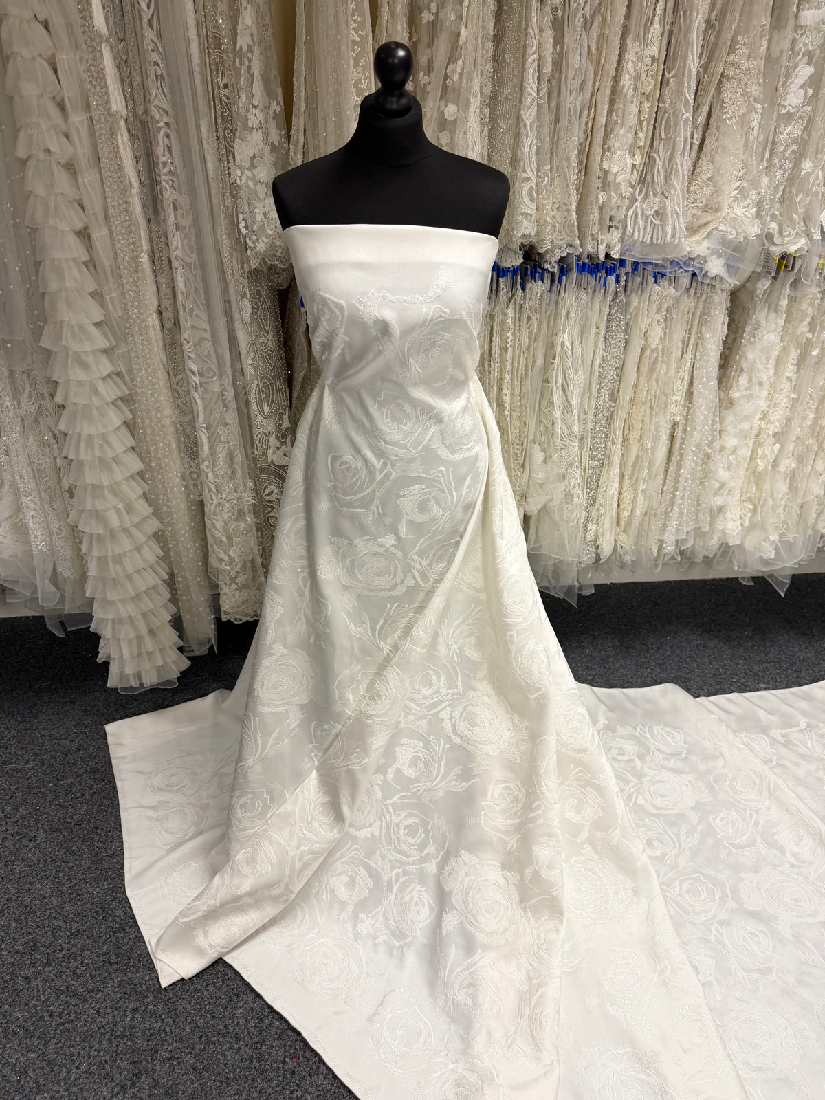 Ivory Embroidered Mikado - Vegalo