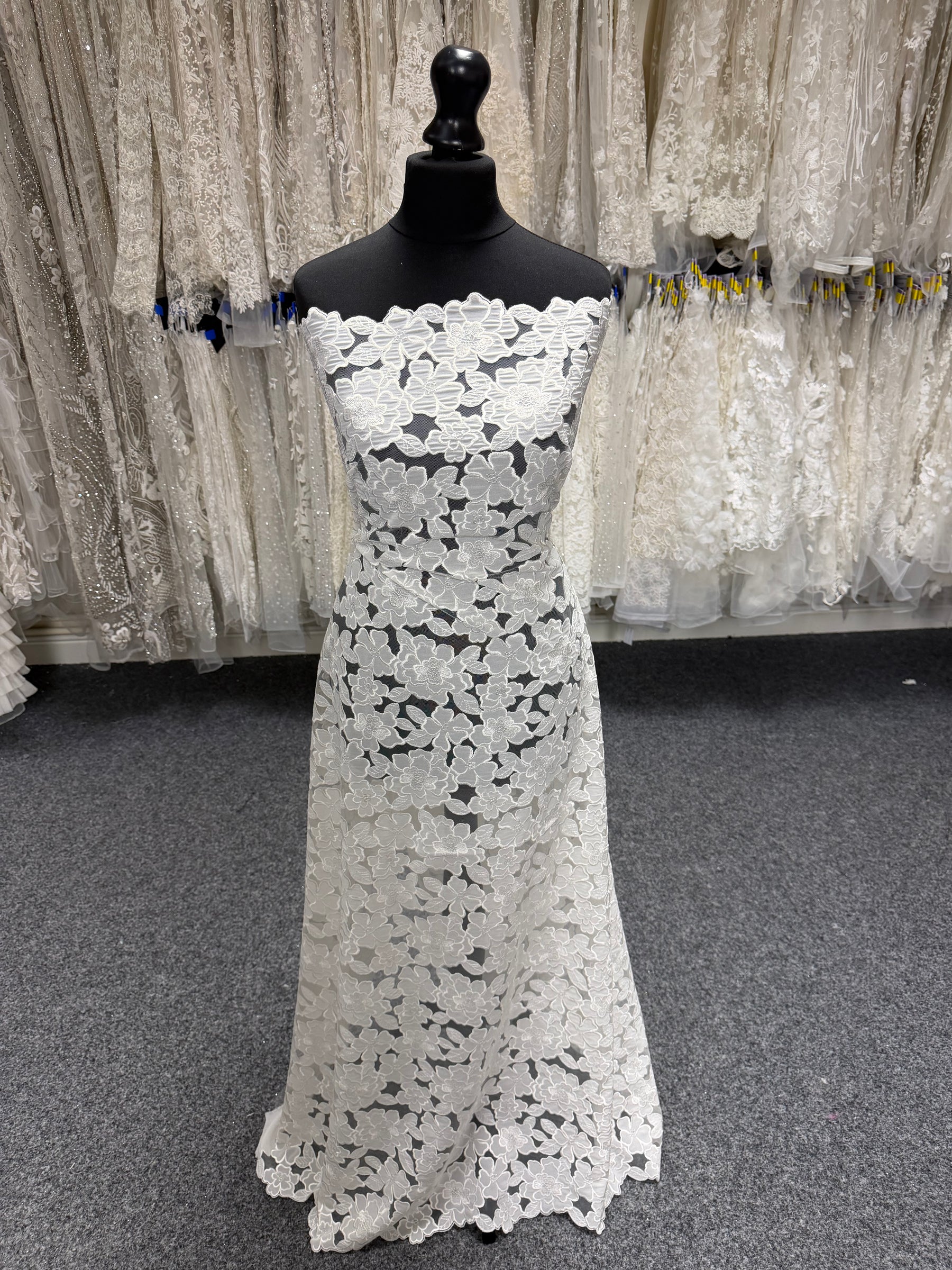 Ivory Embroidered Sequin Tulle - EB3003