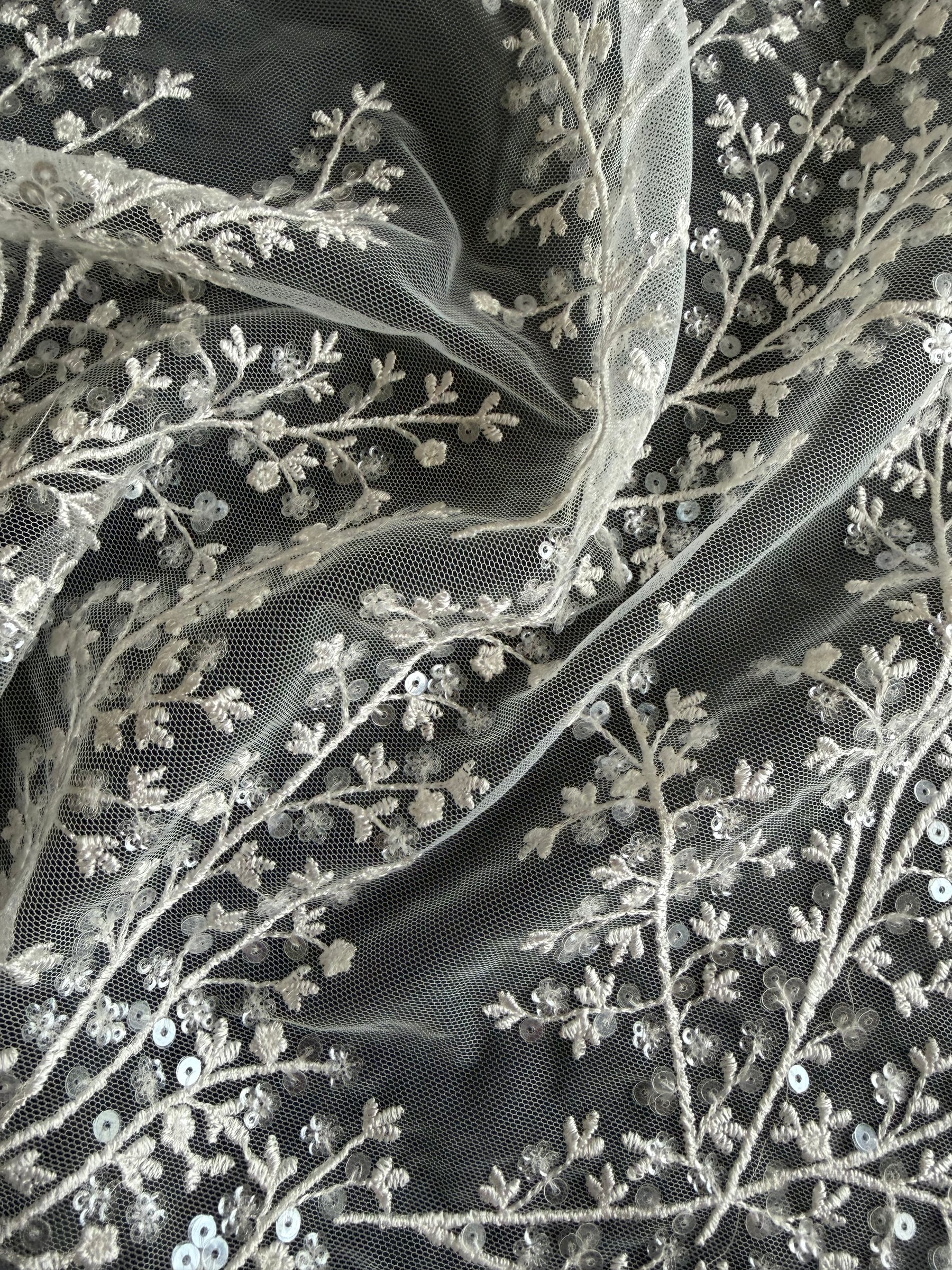 Ivory Sequin Lace - EB3065