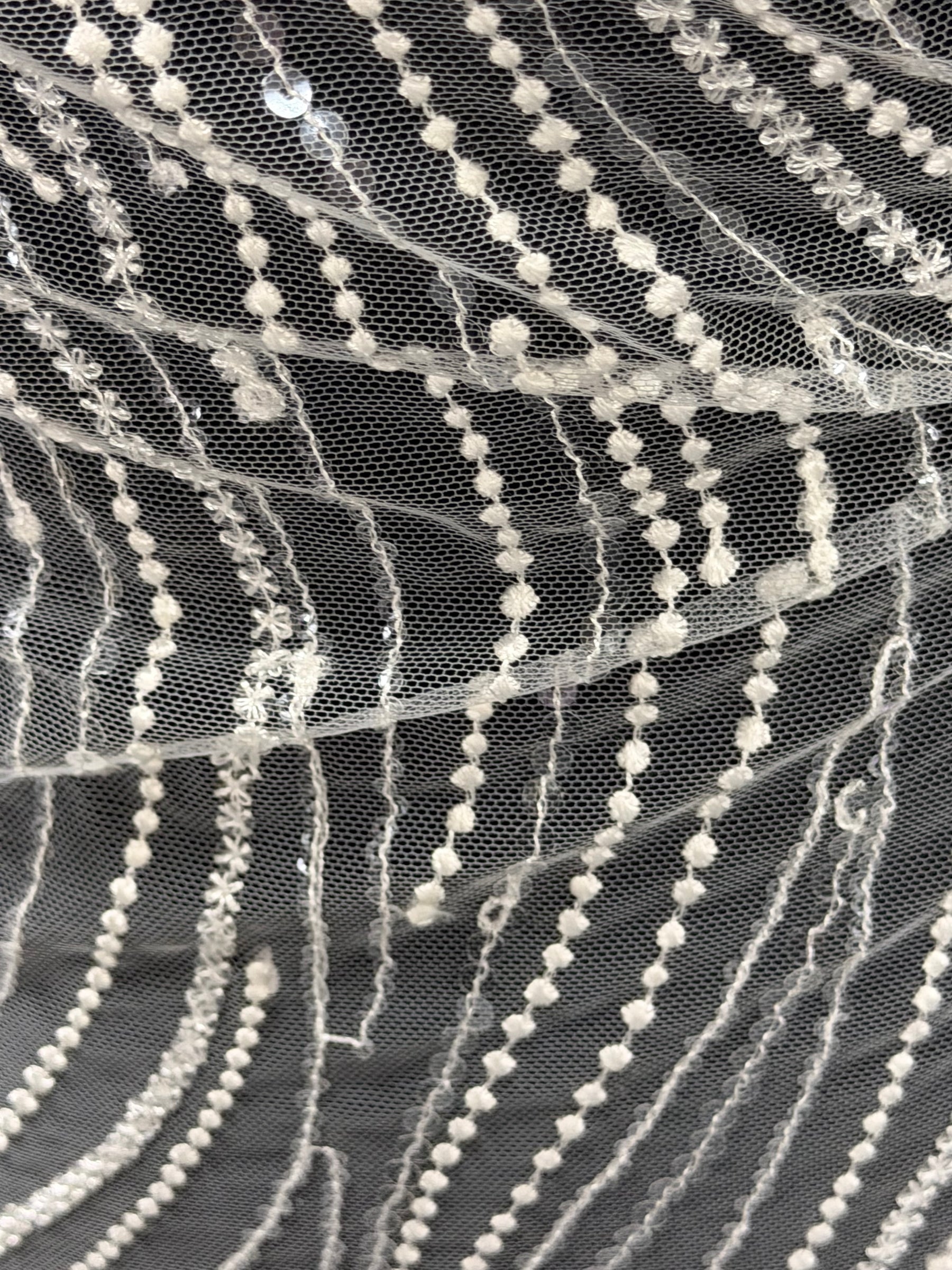 Ivory Sequin Lace - EB3011