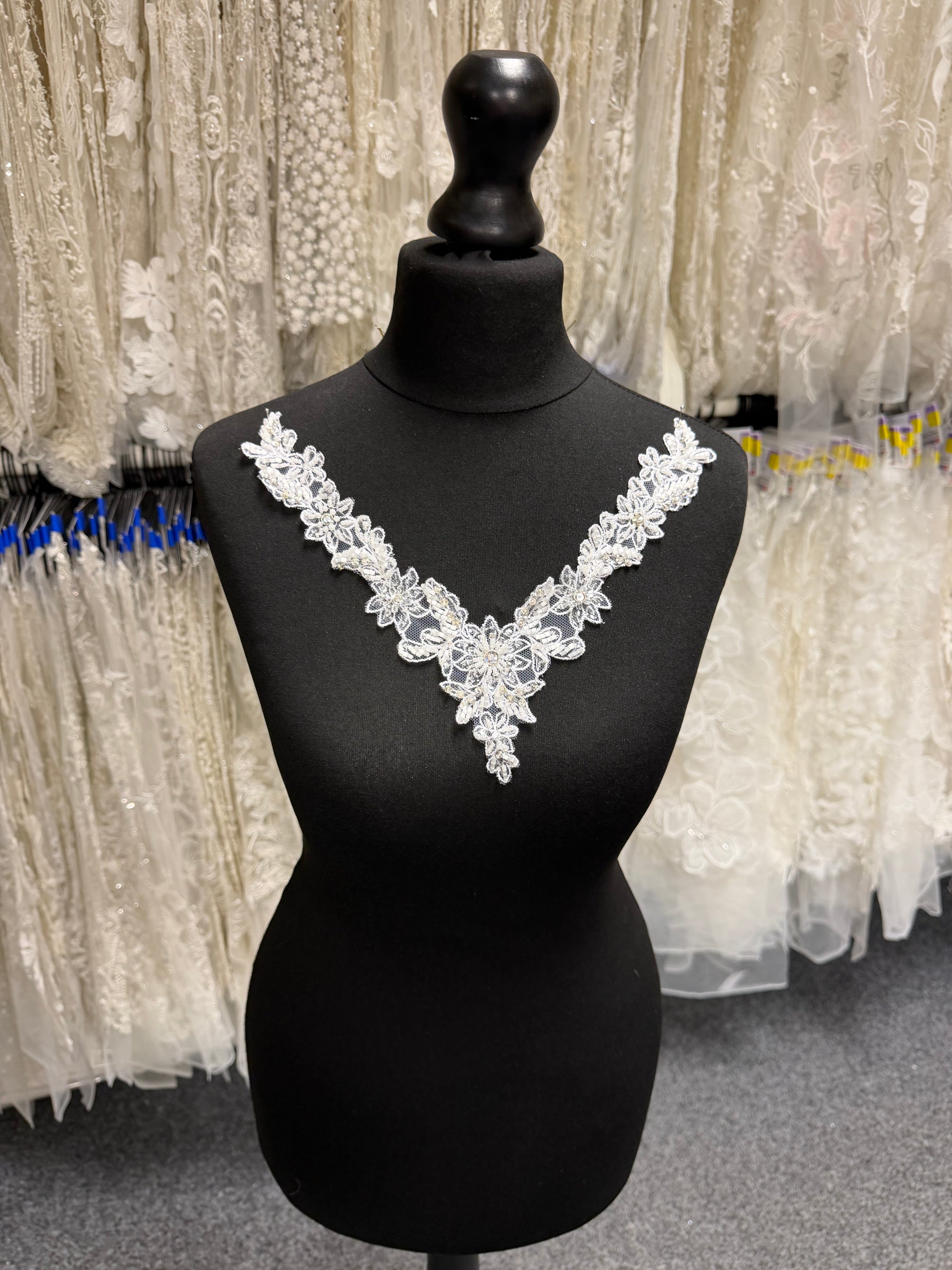 White Beaded Applique - T587