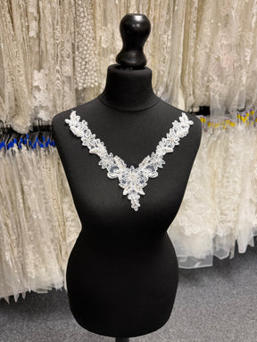White Beaded Applique - T587