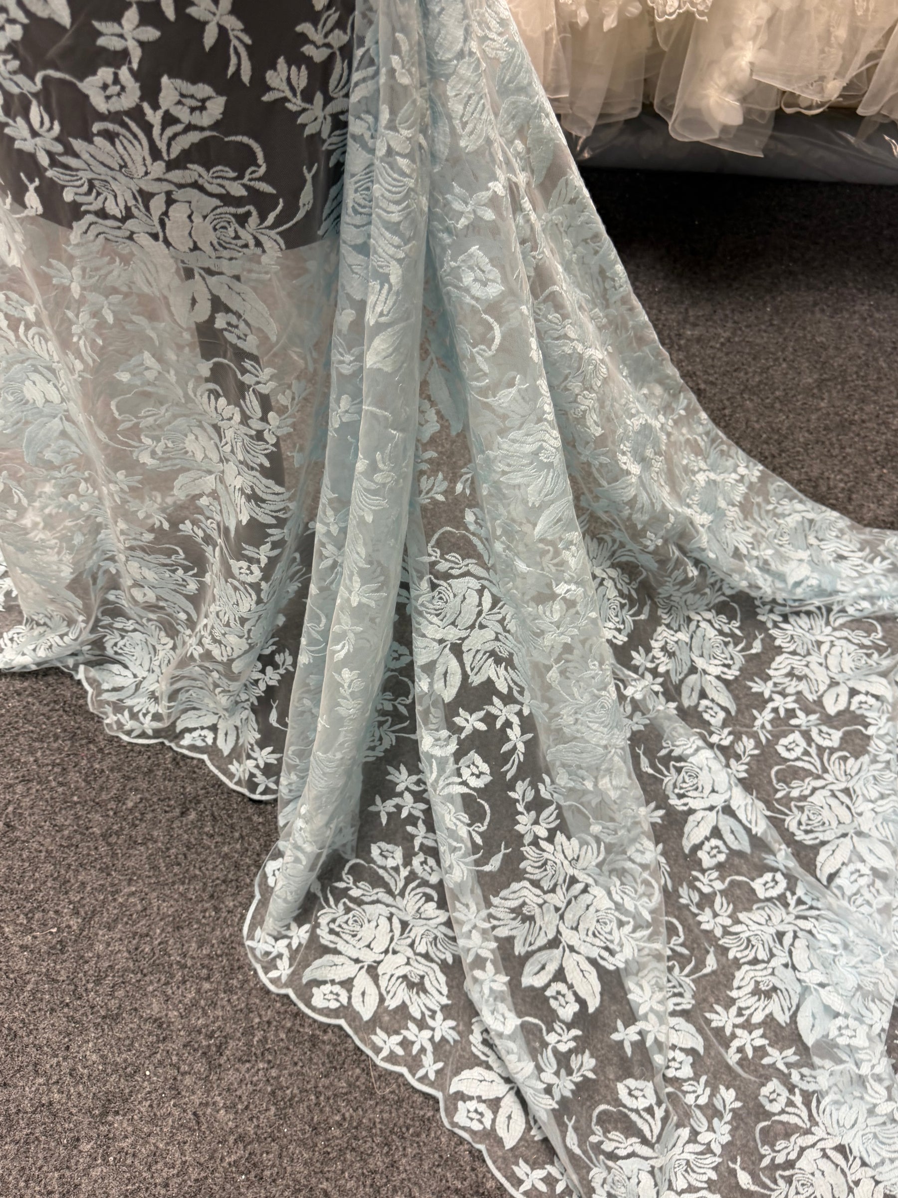 Baby Blue Embroidered Lace – EB5018