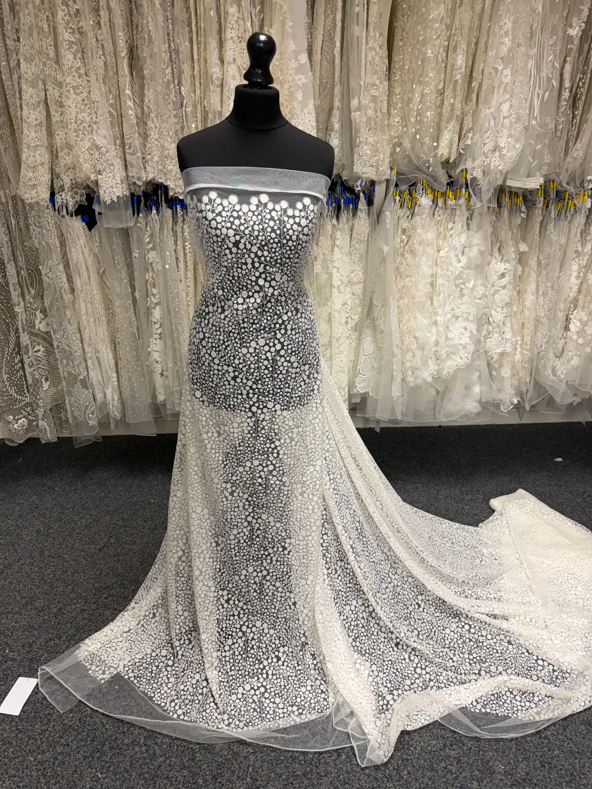 Ivory Contemporary Embroidered Lace - EB5040