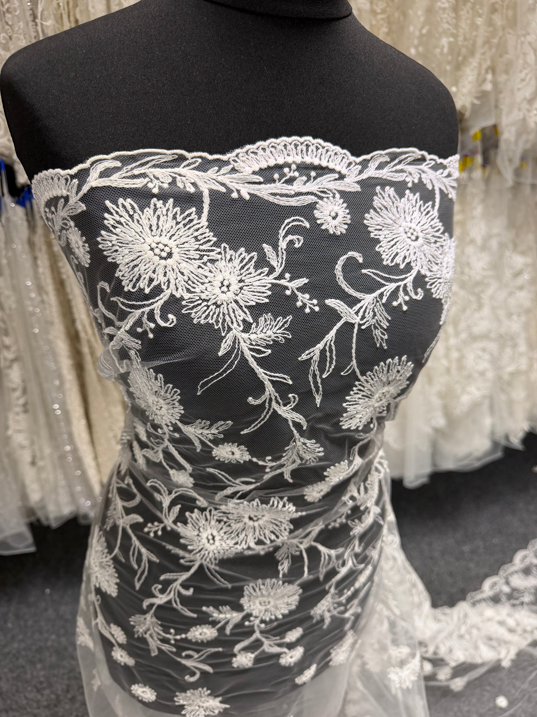 Ivory Embroidered Lace - Orlaith