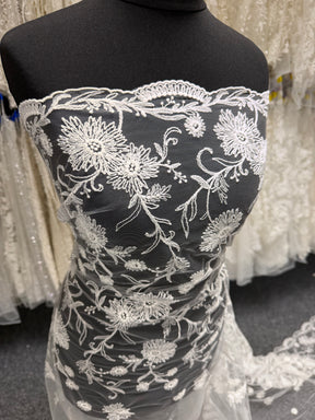 Ivory Embroidered Lace - Orlaith