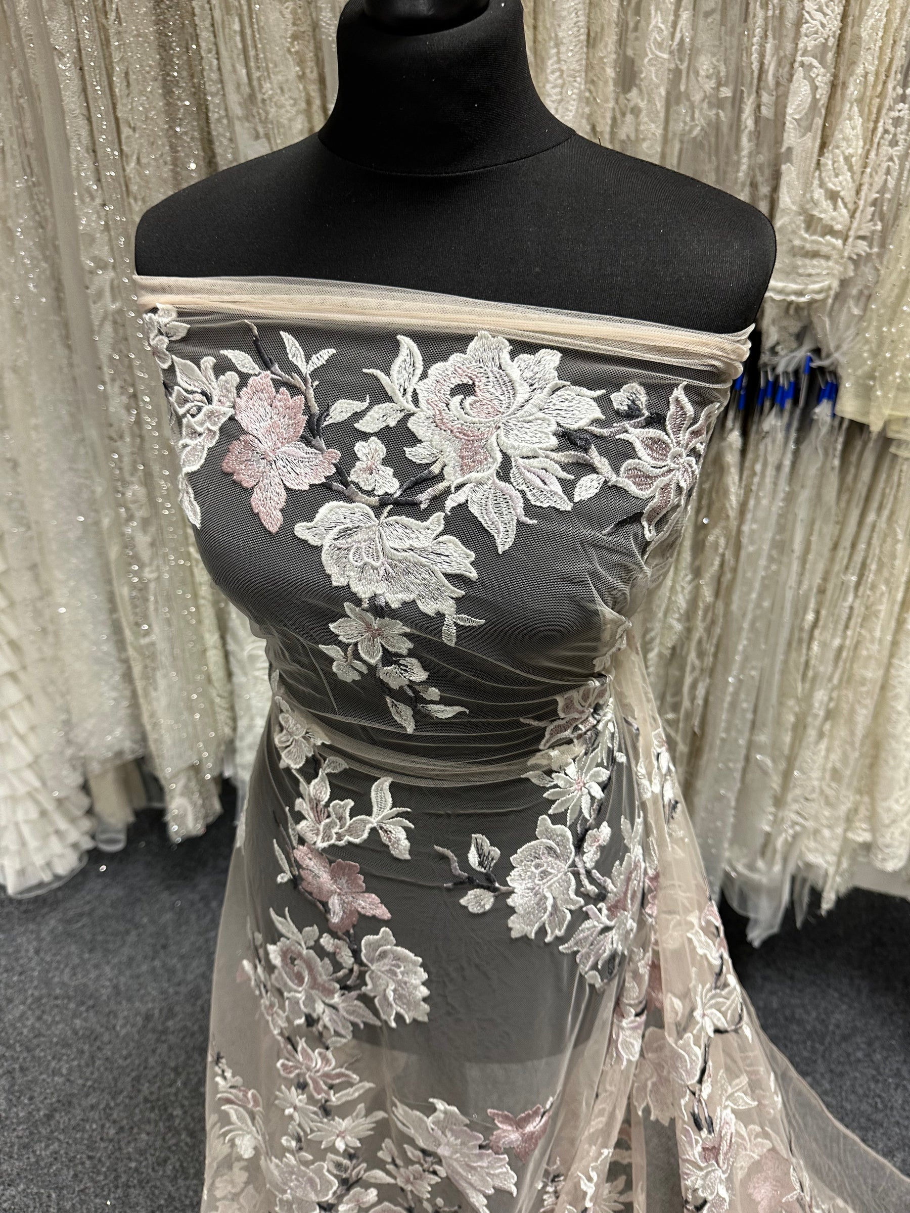 Pink Embroidered Lace - EB5052