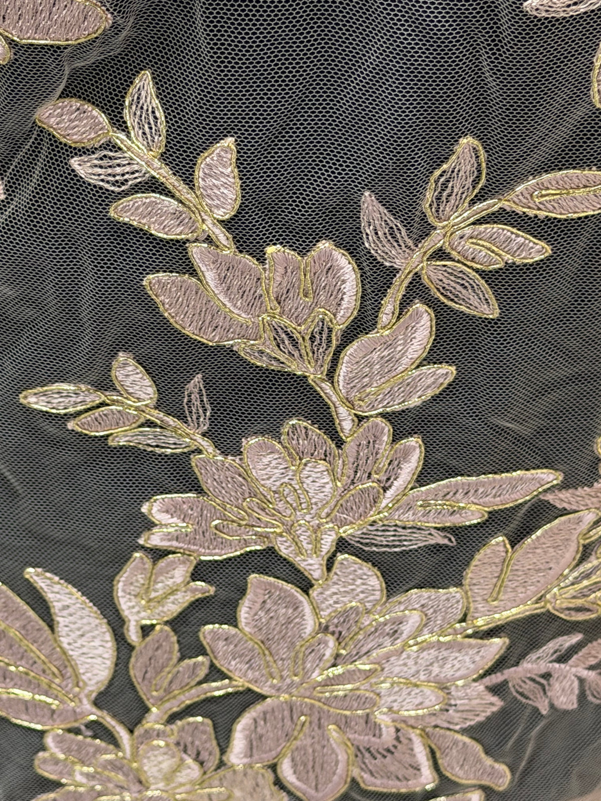 Dusky Pink Lace with Gold Cording - Kylar